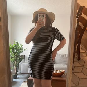 Asos bodycon dress in rib with roll neck